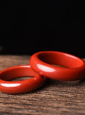 天然帝王砂原矿朱砂戒指平安本命牛年戒指情侣男女款指环