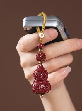 朱砂葫芦汽车男女款随身祥云葫芦车钥匙挂件低含量挂饰坠