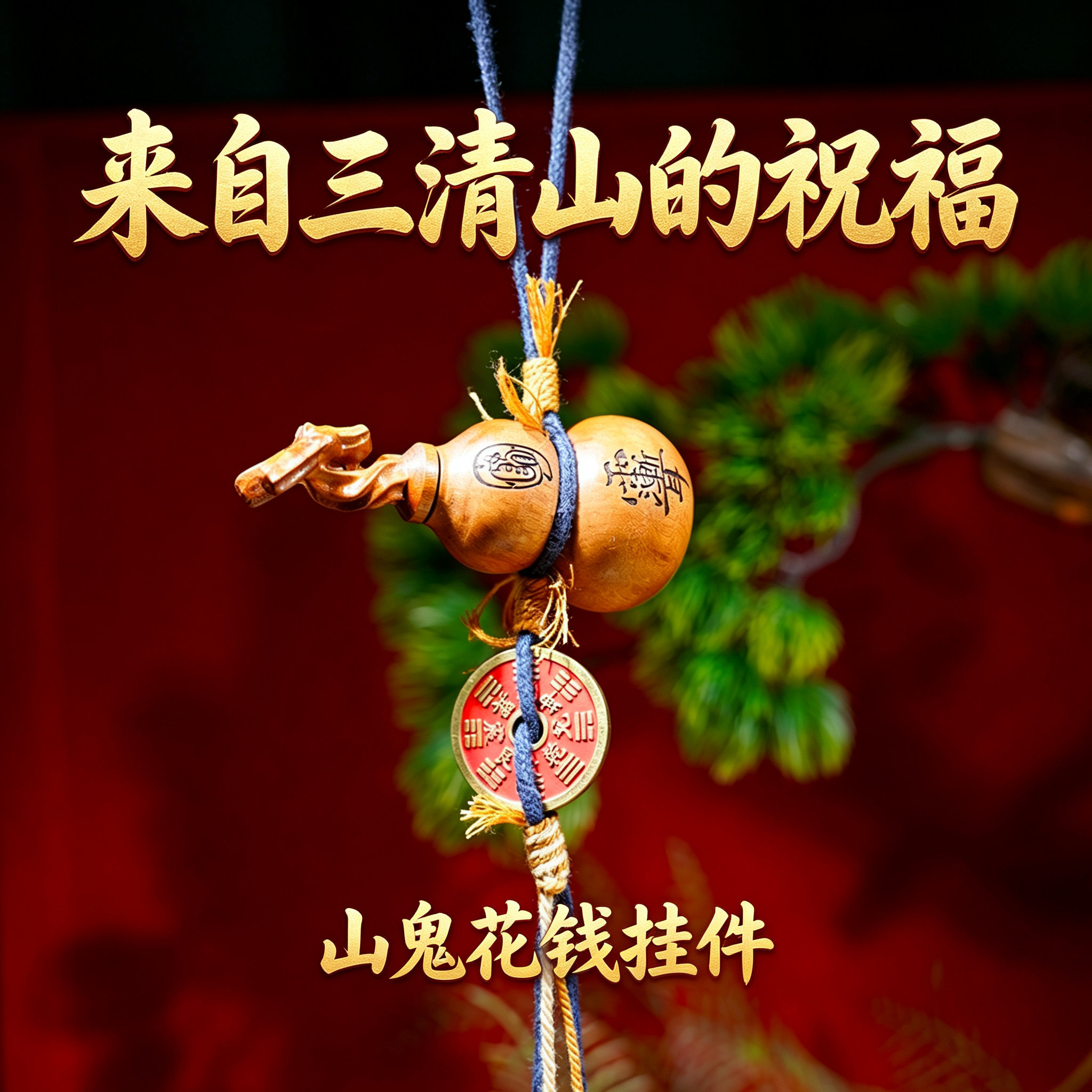 【三清山旗舰店】天然雷击木七星养剑葫芦挂件【祝福发货】