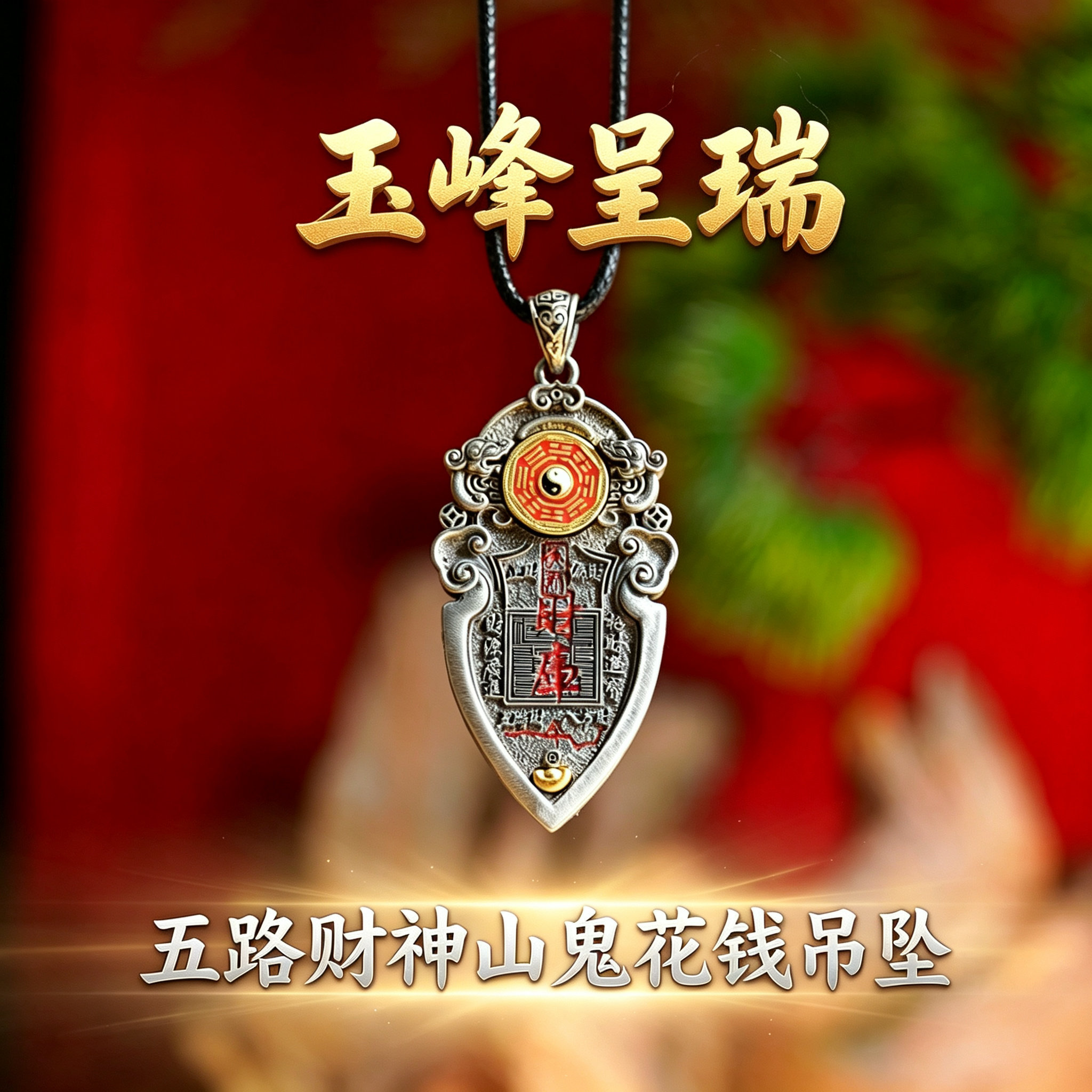 旗舰店【玉峰呈瑞】朱砂山鬼花钱【万事清祥】五路财【天官赐福】