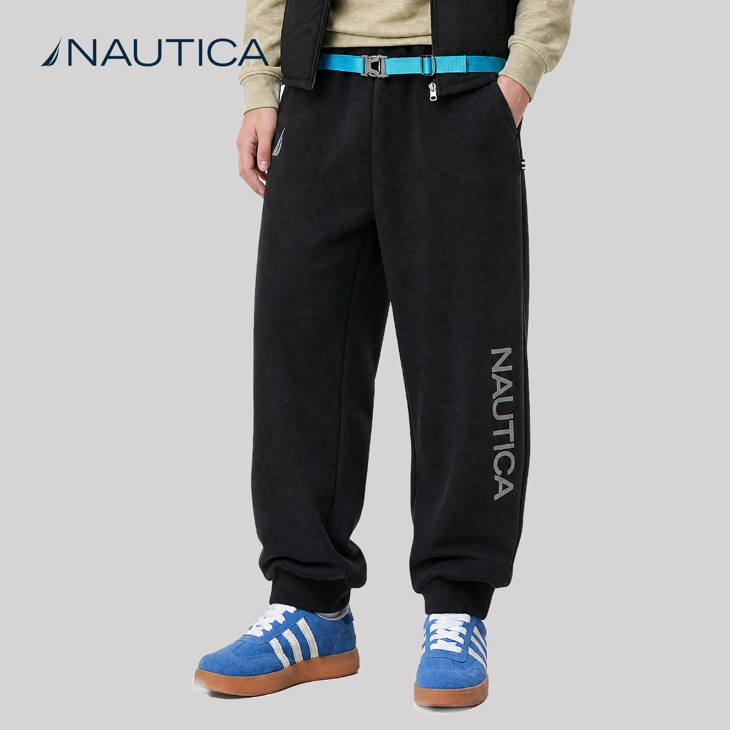 NAUTICA/诺帝卡童装儿童卫裤加薄绒裤子2026新款初中生户外运动裤