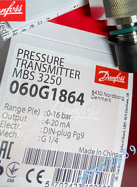 丹佛斯传感器MBS 3250-2211-A1GB04-1 060G1864 正品DANFOSS