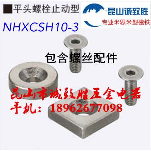 平头螺栓止动型汝铁硼磁铁 NHXCSH10-3 耐高温150度以上