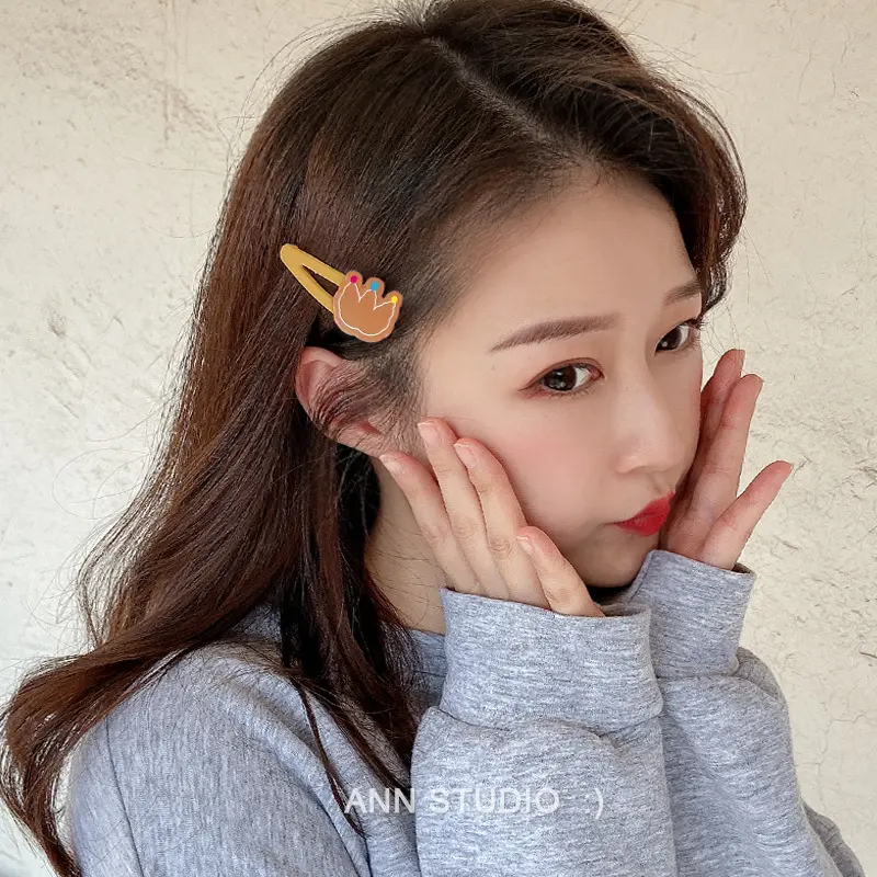 ins发夹可爱卡通刘海夹糖果色bb夹甜美气质发卡边夹少儿发饰