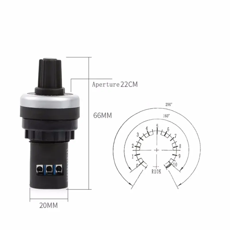 精密变频器可调速电位器 la42q-22开关旋钮帽1k2k5k10k50k100k