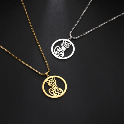 电商时尚环中镂空卷须蹲坐猫不锈钢项链动物猫咪项链