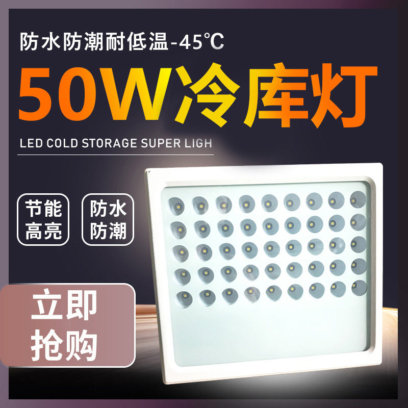 LED方形灯50W冷库耐低温防水灯探照广告灯户外照明灯工厂车间照明