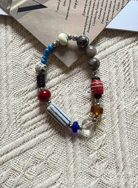 秘星”复古琉璃古董陶瓷串珠手串手链