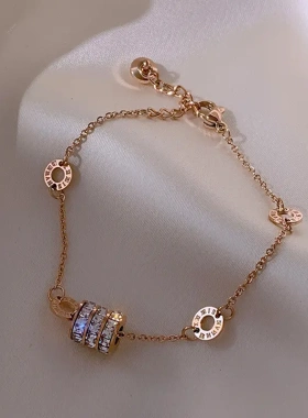 小众设计感满钻小蛮腰钛钢手链女2025年新款简约时尚闺蜜手镯饰品