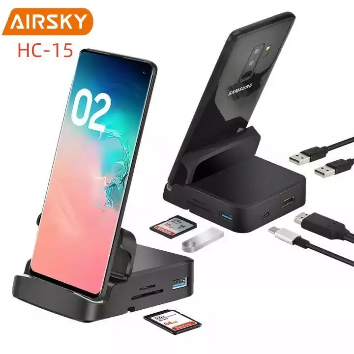 私模八合一airsky适用mabook pro多功能type-扩展坞支架sd+tf