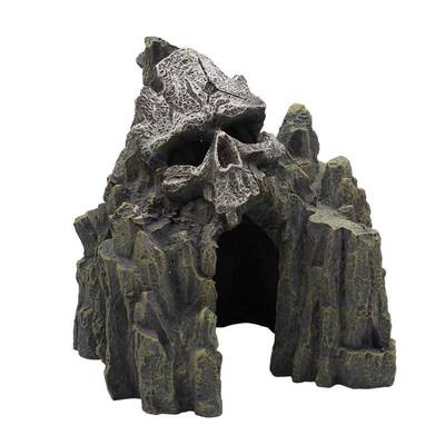 骷髅造景假山小鱼缸装饰摆件鱼虾躲避窝石洞峡谷山洞创意水景套餐