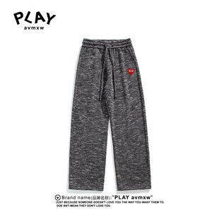 冬季 官方长裤 新款 情侣款 PLAY 潮牌复古宽松垂感抽绳阔腿裤 AVMXW