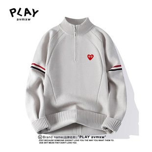 PLAY AVMXW 官方针织衫冬季新款情侣同款潮牌时尚提花半高领外套