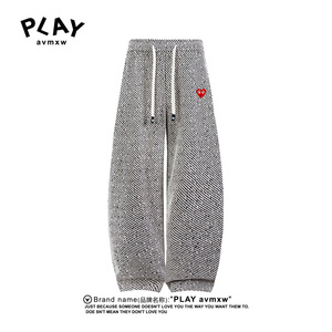 PLAY AVMXW 官方卫裤秋冬季新品情侣款潮牌休闲时尚宽松弯刀长裤