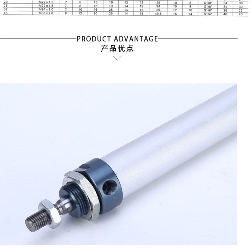 铝合金迷你气缸 MAL25*10/15/20/25/30/50/75/100/150/300/400