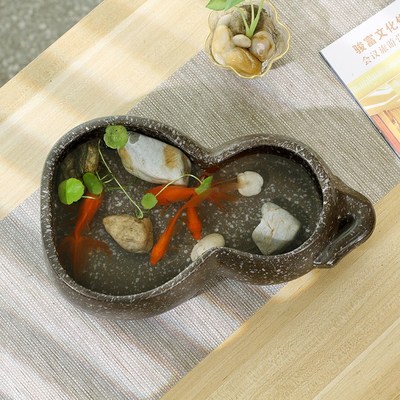 葫芦多肉花盆大号水仙花盆陶瓷种花无孔铜钱草鱼缸个性水培植物盆