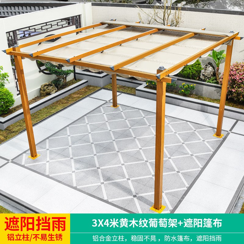 户外葡萄架凉亭帐篷庭院爬藤架秋千别墅花园院子遮阳棚花架亭