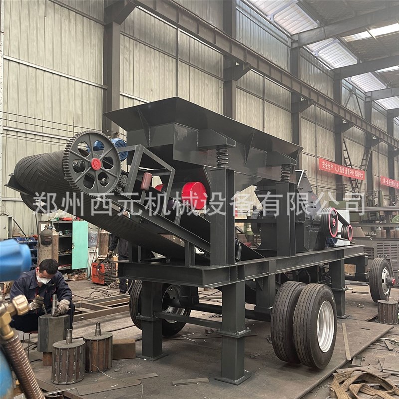 移动锤式破碎机玻璃瓶鹅卵石建筑垃圾酒瓶锤式破碎机制砂机碎石机