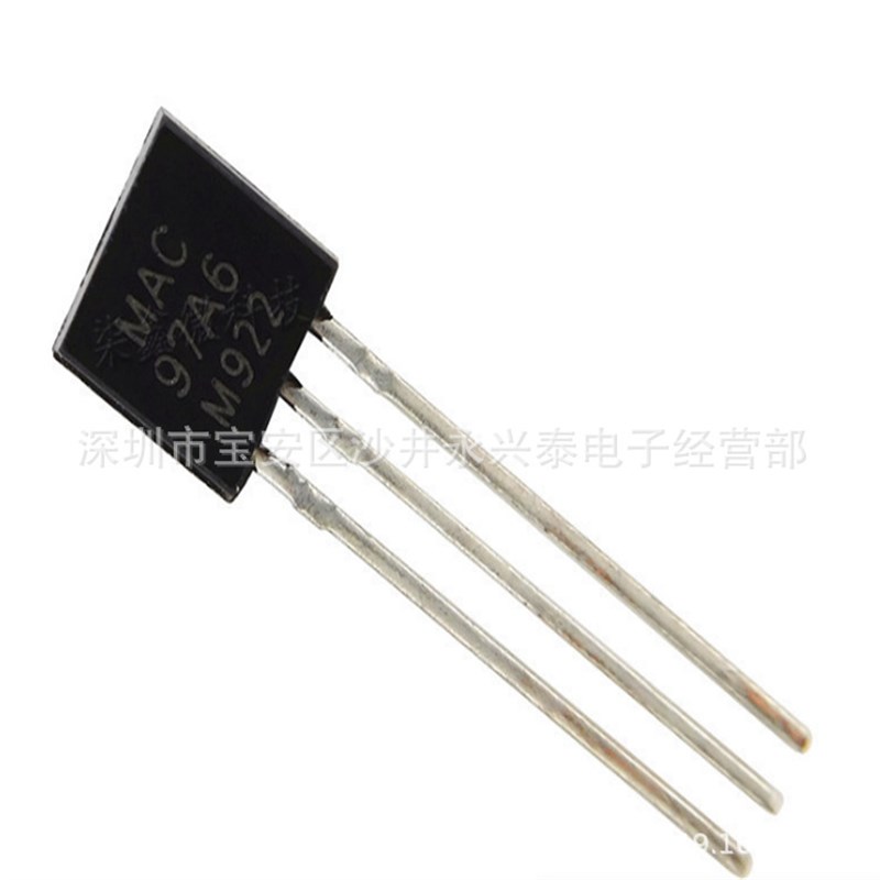 97A6 TO-92 0.8A 插件四象限双向可控硅 MAC97A6 电子元器件配单