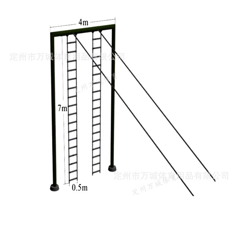 软梯斜绳攀爬架爬杆爬绳训练架户外拓展训练软梯斜绳爬高