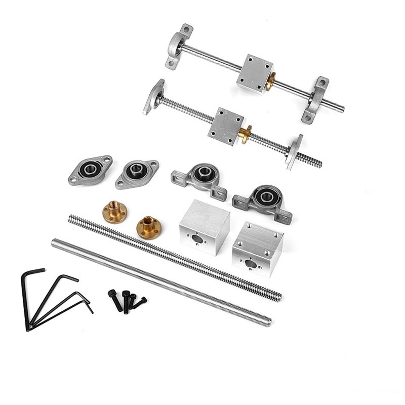 T型丝杆导轨丝杆多头丝杆直径8mm梯形丝杆T8双轨丝杆螺母套装