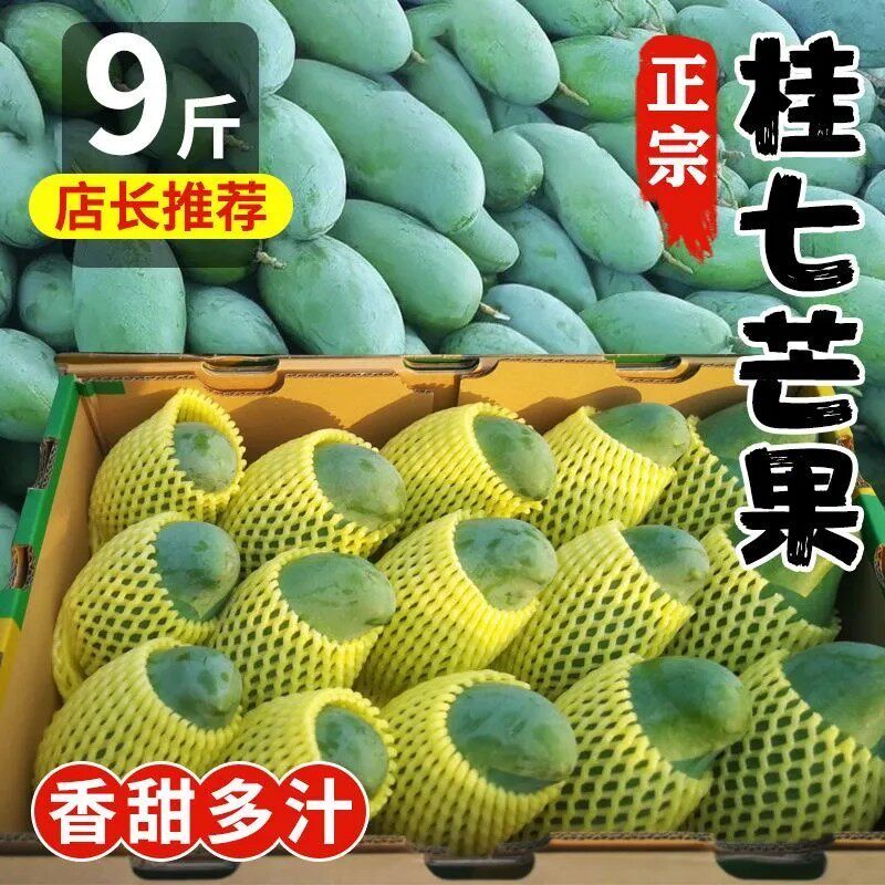 【礼盒装】正宗桂七芒果香芒果甜芒9斤新鲜水果包邮整箱