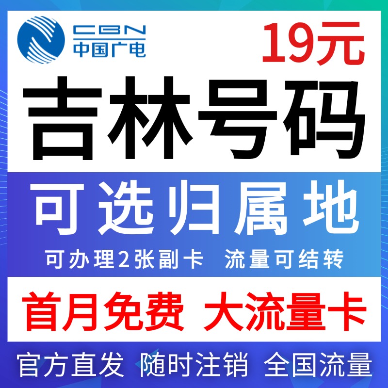 吉林归属地长春吉林四平辽源通化白山松原市流量卡电话卡手机卡