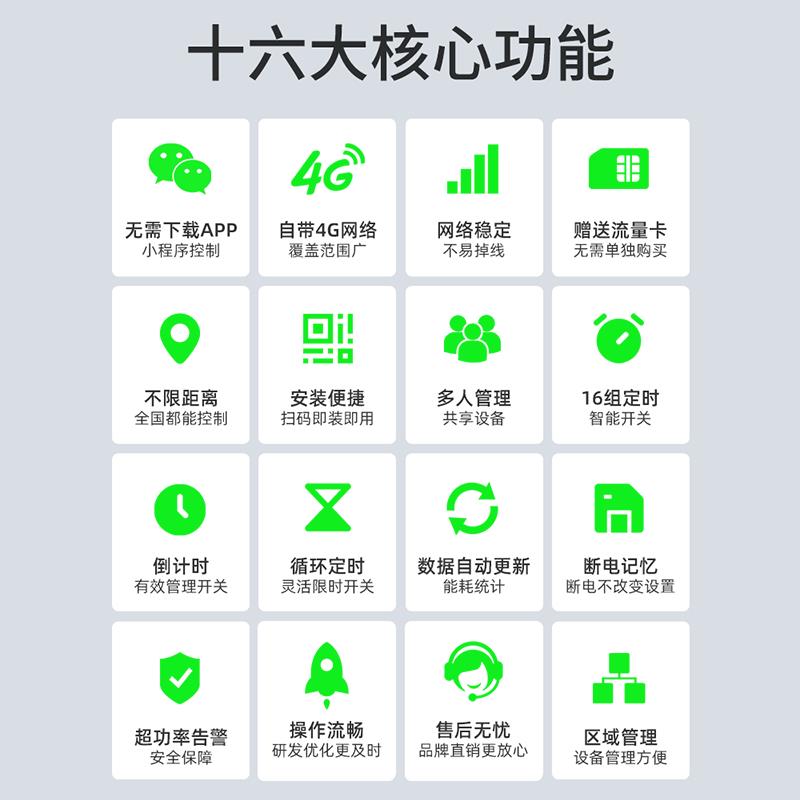 4G远程控制开关手机智能控制器无线遥控空开水泵广告定时电源220v