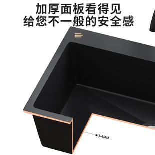 厨房单槽双水池花岗岩洗碗池 石英石水槽洗菜盆带支架一体柜落地式