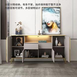 北欧简约电视柜地柜小户型超薄收纳储物柜高柜轻奢卧室窄柜岩板面