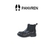 PANVREN 切尔西靴女黑色粗跟短靴女鞋 新年战靴 手工马皮高定款