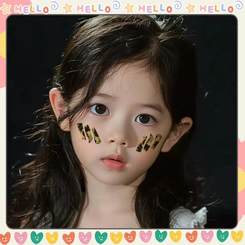 纹身贴防水持久少儿手臂脸部彩色贴纸自然服一次性玩具装饰