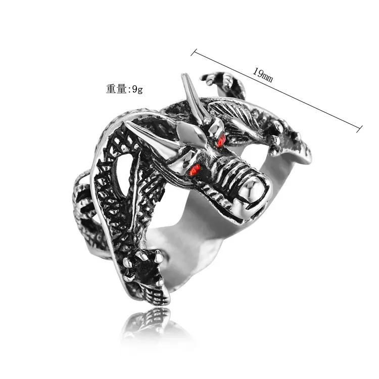 r0109-07  ebay 饰品  个性复古非主流钛钢戒指