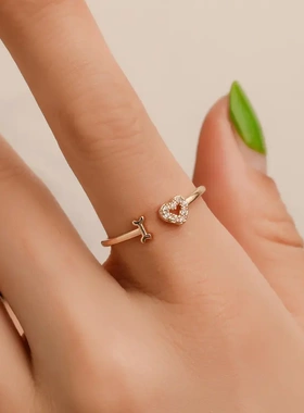 韩版时尚字母手饰个性love女式单戒潮流爱心开口情侣戒指直销