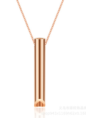 个性立体hift解压呼吸器项链 不锈钢可调节呼吸口哨项链饰品