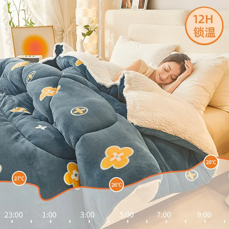 加厚保暖牛奶绒冬被羊羔绒被子珊瑚绒春秋被学生宿舍单人棉被被芯