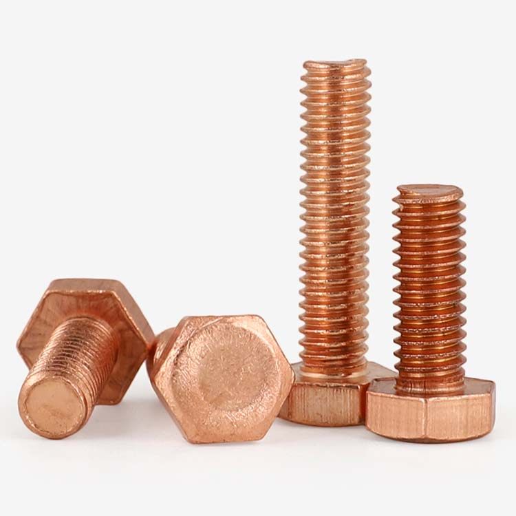 T2紫铜外六角螺丝钉导电红铜传电外六方螺栓m3M4M5M6M8M10M12-M20