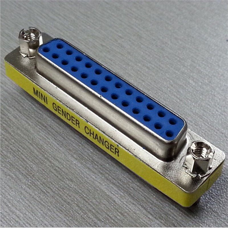 供应蓝色DB25母转母接头 d-sub25孔并口母座转接头连接器母座插头