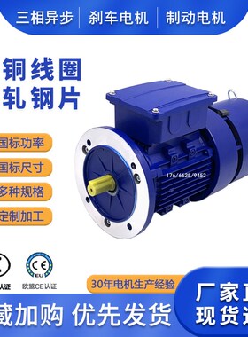 220V断电刹车电动机YEJ/BMA7124/8024/90L-4三相380V电磁制动电机