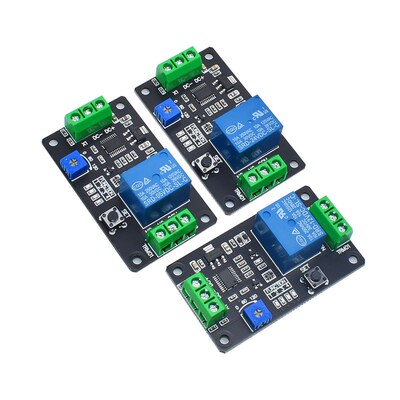 TRM01延时继电器 5V12V24V延时断开开关自锁多功能 定时0.1-120秒