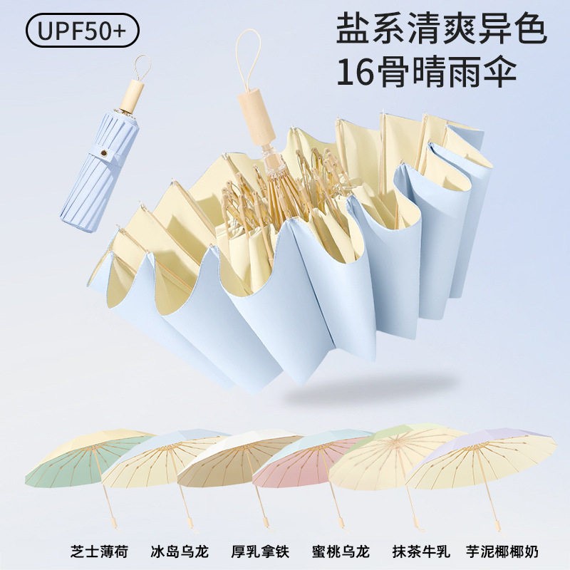 雨伞抗风暴大号16骨彩胶伞太阳伞防晒防紫外线女晴雨伞折叠双人伞,居家日用,防雨布,淘宝优惠券,粉丝福利购,淘宝优惠卷