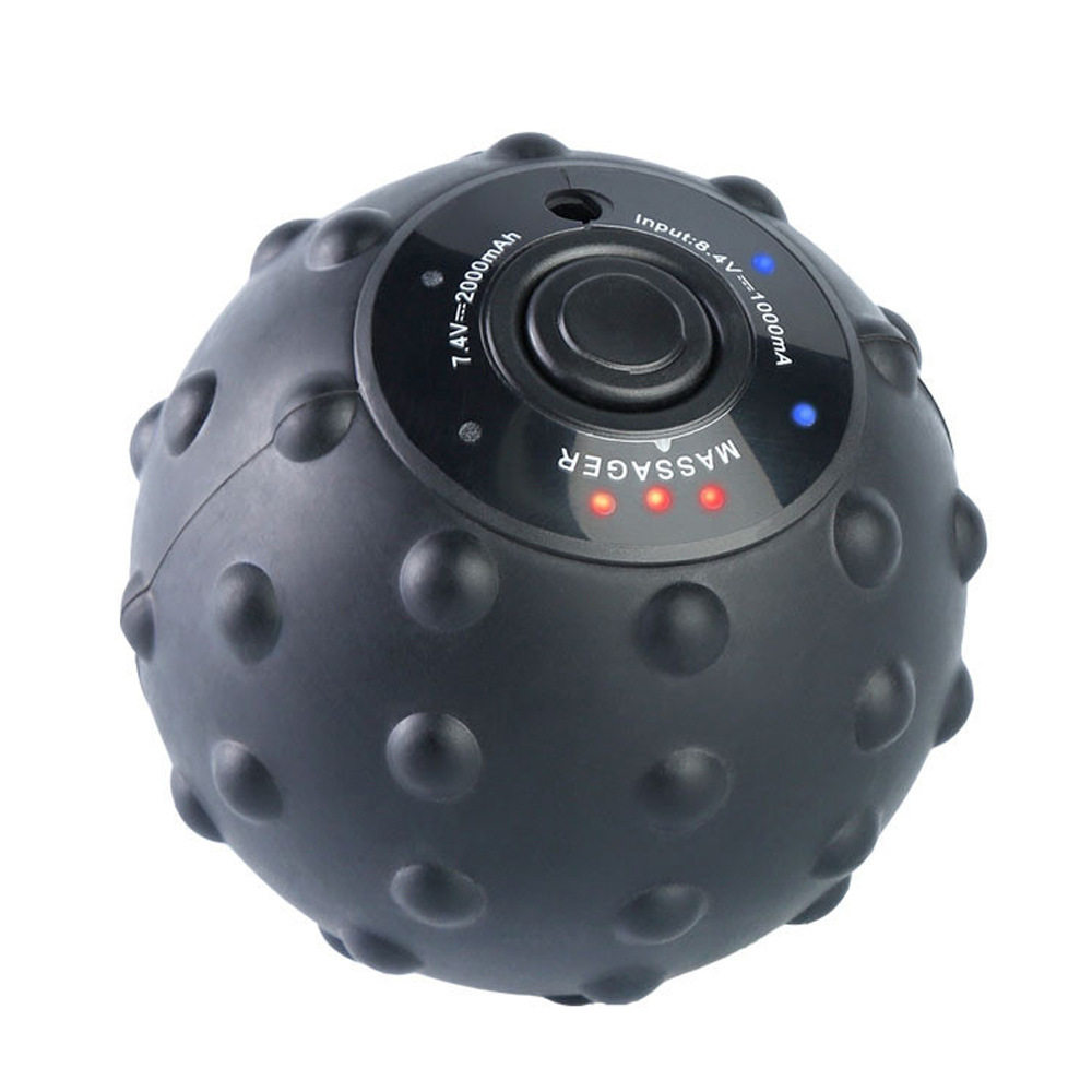 硅胶瑜伽电动按摩球运动震动球肌肉放松健身恢复筋膜球 运动器材