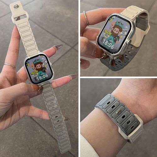 适用华为watch Fit 4/3表带工字硅胶荣耀手表5/4腕带一体套壳运动