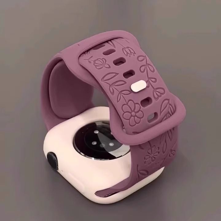 玫瑰花浮雕oppo手表watch3/2/4pro表带X男女硅胶新款se适用印花夏