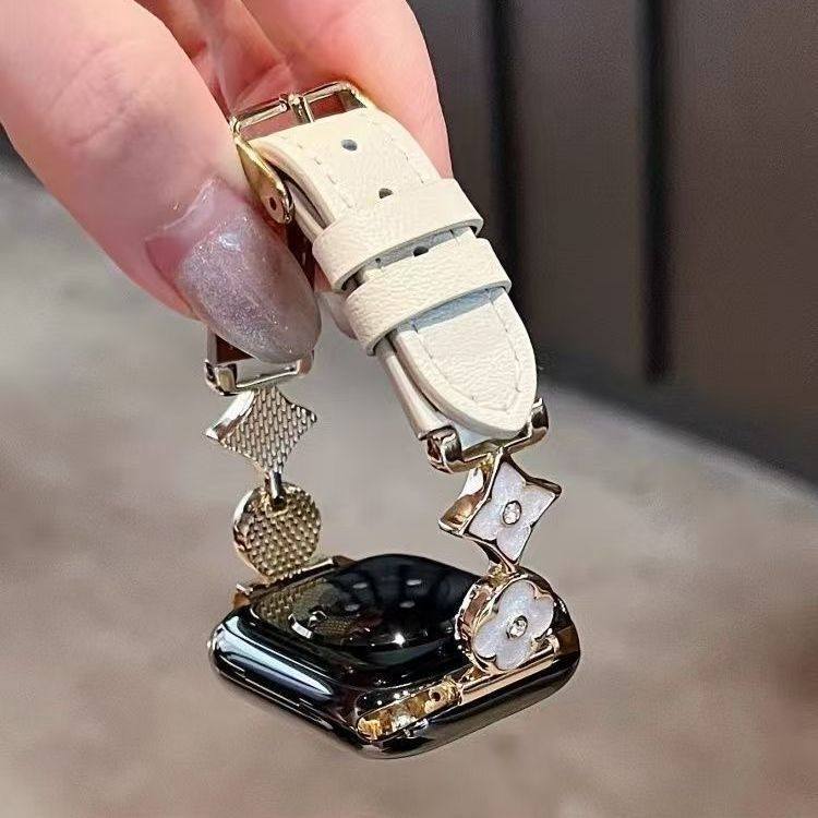 适用苹果AppleWatchSE110Ultra98765432手表带柔软金属高级皮质女,手表,配件,淘宝优惠券,粉丝福利购,淘宝优惠卷