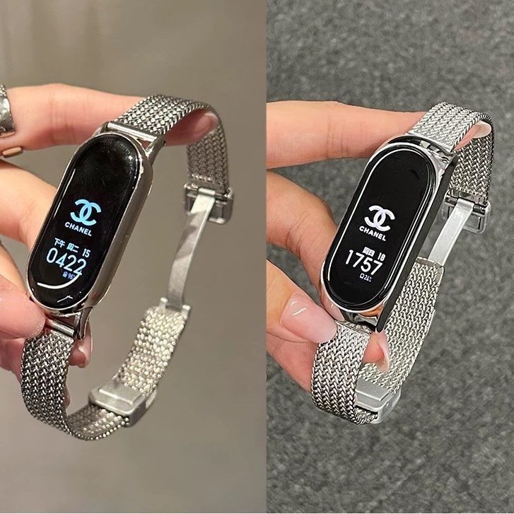 麦穗金属表带适用小米10表带新款8/9nfc通用磁吸扣腕带手环替换带