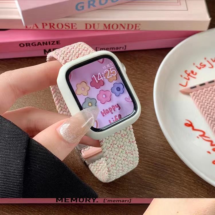 适用红米3青春版手表表带Redmi watch3拼色编织卡扣尼龙腕带双色