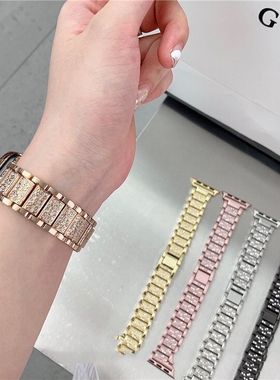 2311Apple苹果iwatchS8Ultra7代64321手表带金属镶满钻小香风45mm