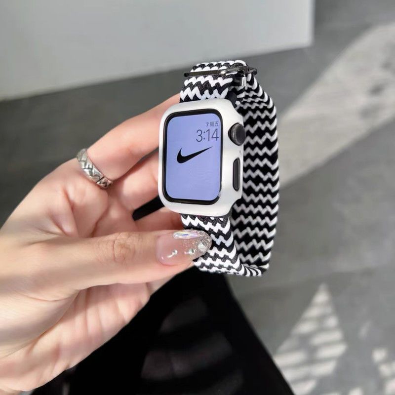 适用苹果AppleWatchS109代Ultra2弹力iWatch876543尼龙编织手表带