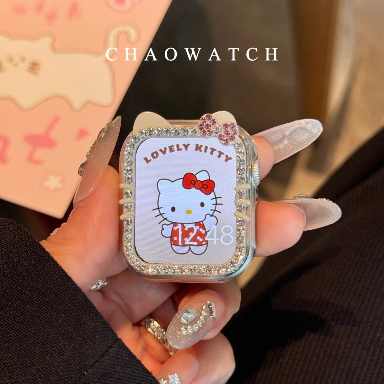 适用华为Fit3闪钻凯蒂猫kt表壳watch Fit4镂空KT钻壳保护套女生